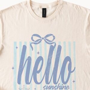 Hello Sunshine Retro Graphic Tee Vintage Coastal Design